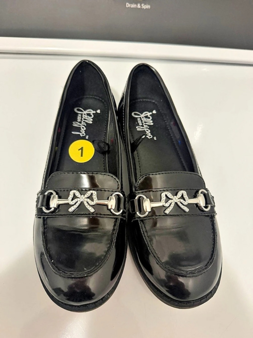 Crown Vintage Bow Bit Loafers Black US 1